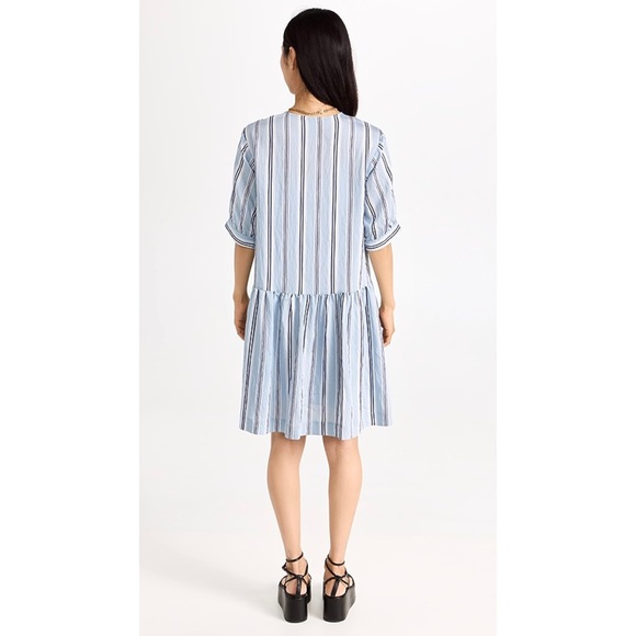 Baum Und Pferdgarten Dress Andromeda Shift Blue Stripe Short Sleeved Size 40 / L - Picture 2 of 9